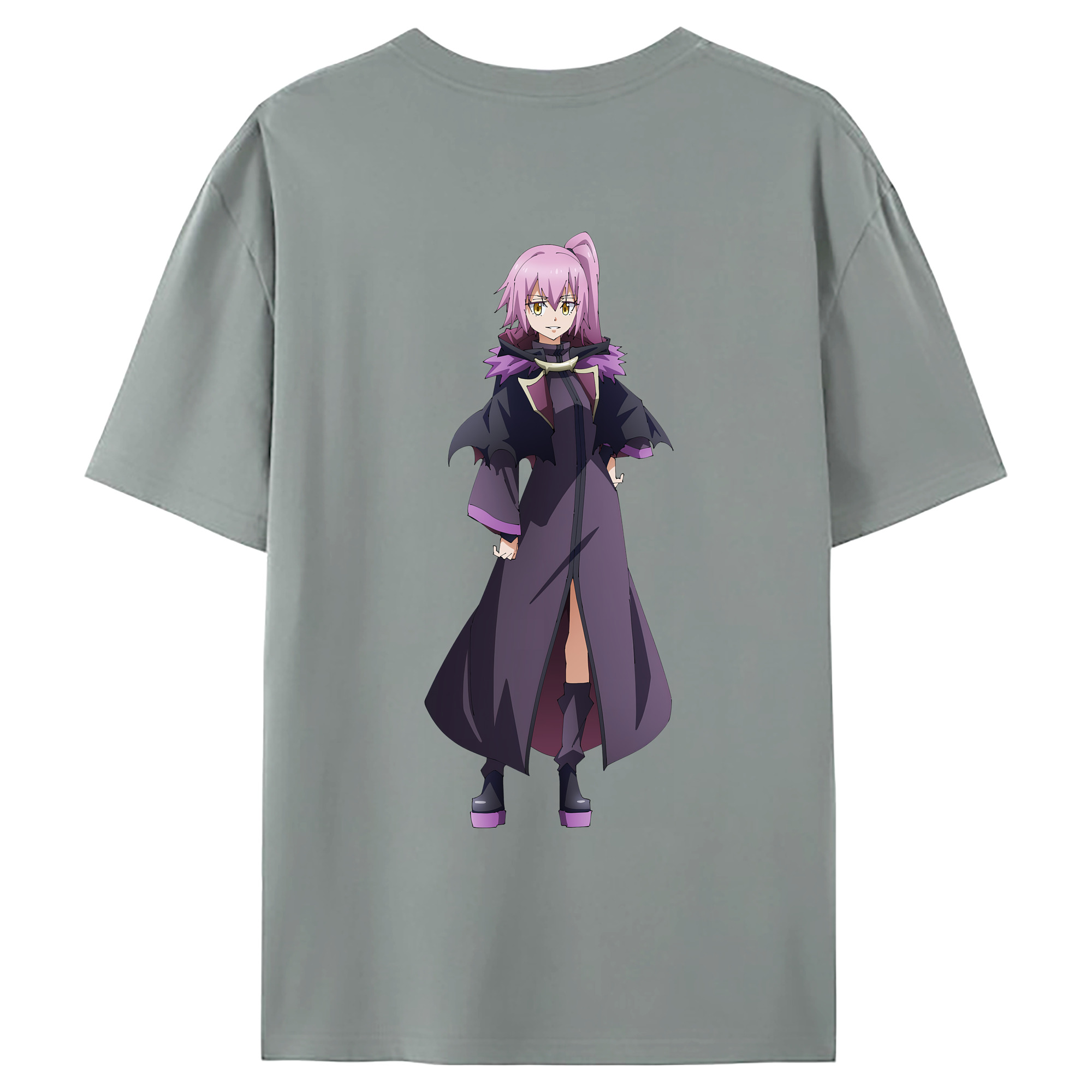 （画像用） 転スラ Regarding Reincarnated to Slime 綿100％ メンズ半袖Tシャツ（バックプリント） 通気性